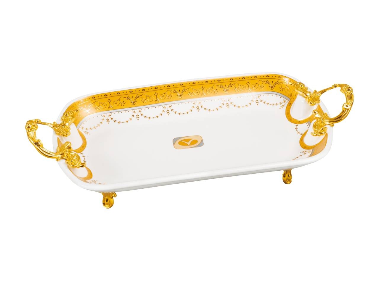 Piring Persegi Panjang dengan Pegangan P141 Padi